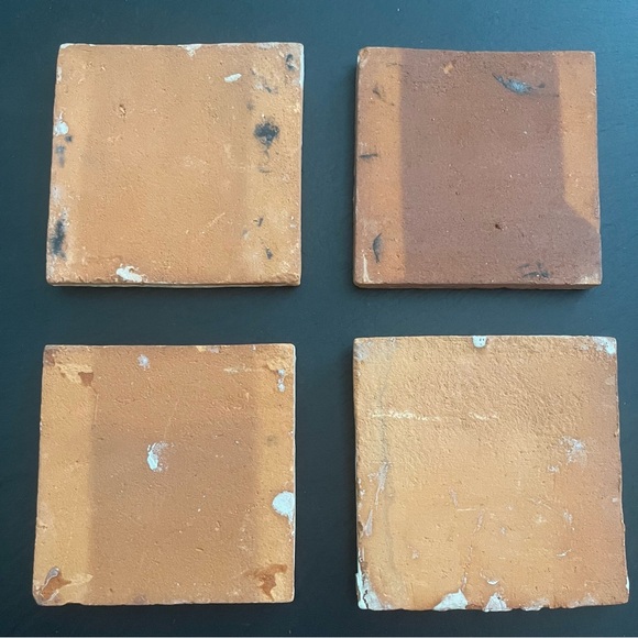 Mexican Hand Painted Terra-Cotta Talavera Vintage Tiles Set of 4 - Picture 13 of 14